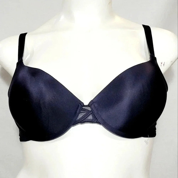 40C Lilyette 871 Tailored Push Up with Embroidered Wing Underwire Bra Black   Ex - Picture 1 of 4